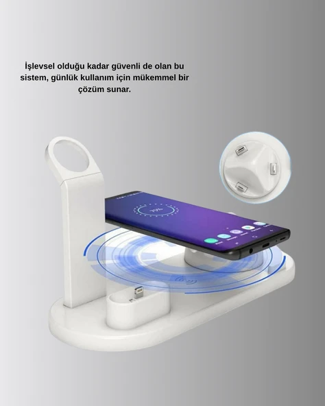 Kablosuz Şarj İstasyonu 4’ü 1 Arada iPhone Watch ve AirPods Uyumlu - Resim 2