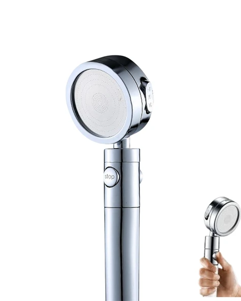Sağlam Metal Hortum Bağlantılı, 360° Hareketli Duş Başlığı - Resim 2