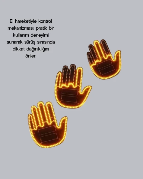 176 LED Amber Renkli El Hareketiyle Kontrol Edilen Motosiklet Dönüş Sinyali - Resim 4