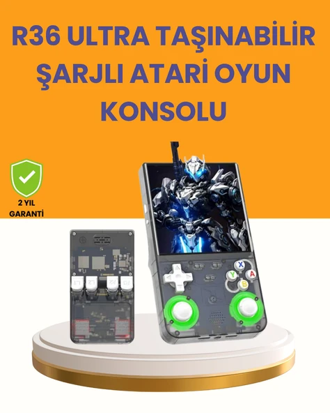 R36 Ultra 64GB Retro Oyun Konsolu 10.000 Oyunlu Taşınabilir El Konsolu ürün görseli 1