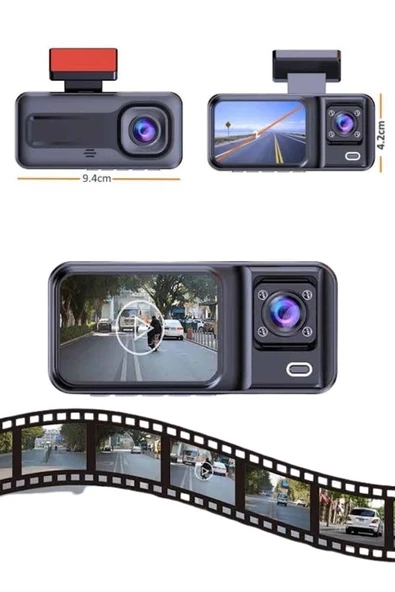 2 İnç Araç İçi Kameralı Ekran 1080P Full HD Kaliteli Hafıza Kart Destekli - Resim 4