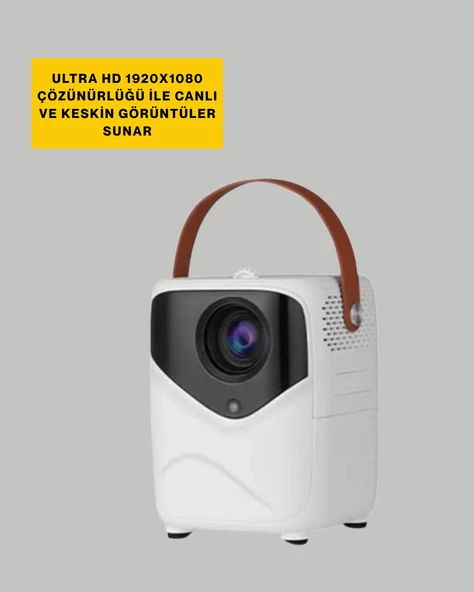 Ultra HD Çözünürlüklü Taşınabilir Projektör – 1920x1080 Piksel Görüntü Kalitesi (Kopya) ürün görseli 1