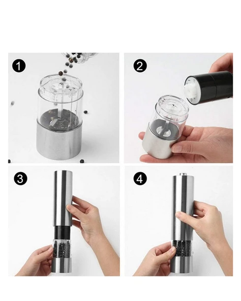 Elektrikli Baharat Öğütme Cihazı Ergonomik Şeffaf Gövde - Resim 4