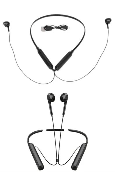 Boyun Bantlı Kablolu Yüksek Ses Kaliteli Bluetooth Kulaklık Uzun Pil Ömrü - Resim 2