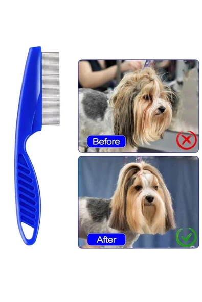 4'lü Bit Evcil Hayvan Tarak Seti Kedi Köpek Bit Tarak Seti Pire Tarağı - Resim 5