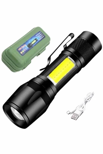 Led Lamba El Feneri Küçük Taşınabilir USB Şarjlı Acil Durum Lambası - Resim 5