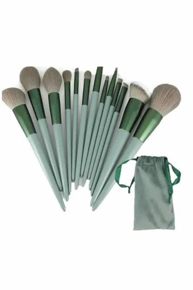 13 Parça Makyaj Fırça Seti Far Kontür Aydnlatıcı Fırçası İz Bırakmaz Hafif ve Yumuşak - Resim 4