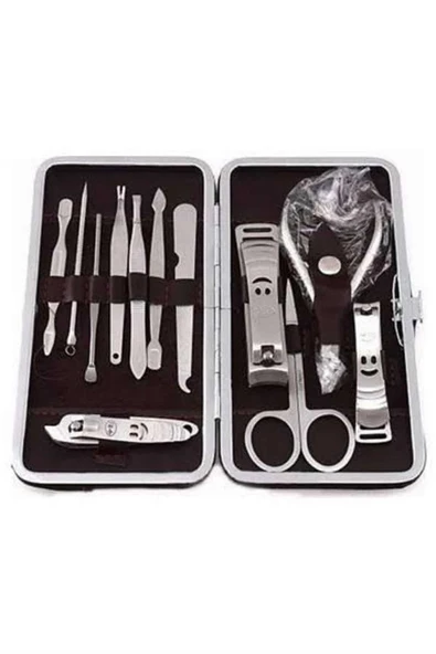 12 Parça Manikür Pedikür Seti Tırnak Bakımı Nasır Temizleme El Ayak Bakımı - Resim 2
