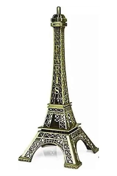 Eyfel Kulesi Tasarımlı Kum Saati Kristalleştirilmiş Kum Saati Dekoratif Ahşap Görünümlü - Resim 3
