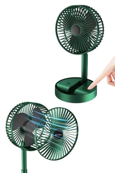 Katlanabilir Teleskopik Şarjlı Fan Masaüstü Soğutucu Vantilatör - Resim 4