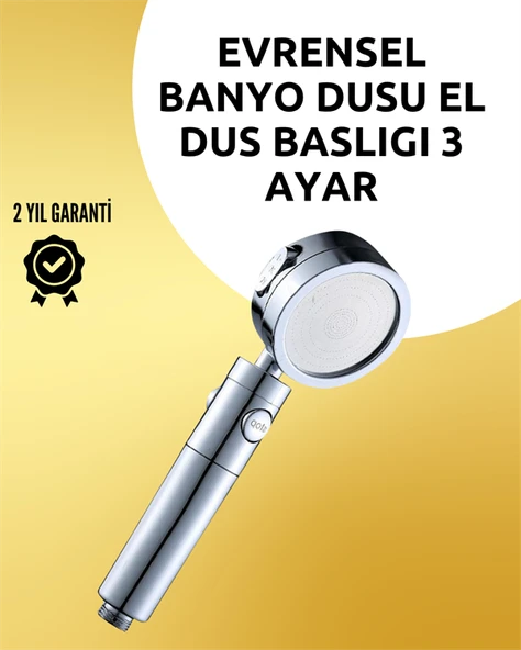 Masaj ve Yağmur Modlu Çok İşlevli Paslanmaz Çelik Duş Başlığı ürün görseli 1