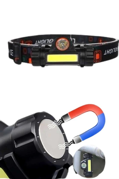Ledli Şarjlı Kafa Lambası LED Şarjlı Su Geçirmez Kafa Feneri ürün görseli 1