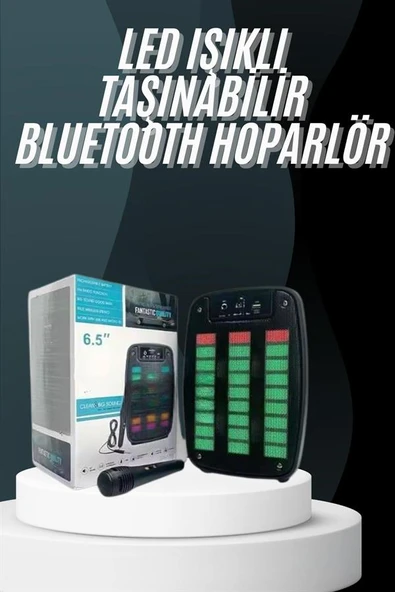 Bluetooth Hoparlör Taşınabilir Şarjlı Işıklı Büyük Boy Yüksek Ses Kaliteli ürün görseli 1