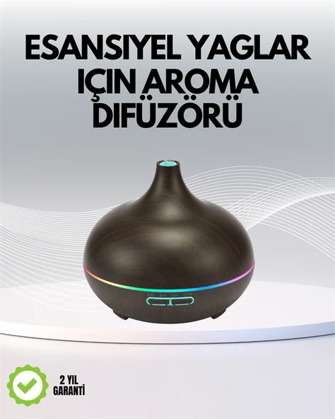 7 Renk Işıklı Ultrasonik Hava Difüzörü – Sessiz ve Güvenli Kullanım ürün görseli 1