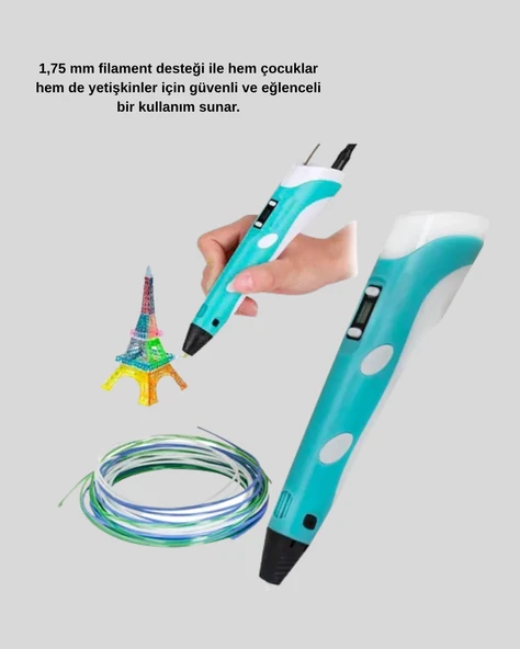 3D Kalem Ergonomik ve 1.75 mm Filament Destekli FDM Yazıcı Kalemi ürün görseli 1