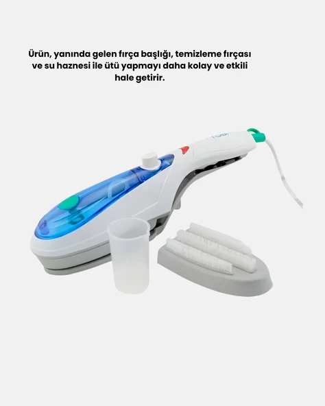 Mini Buharlı Seyahat Ütüsü – Hızlı Isınan, Koku Giderici, Her Kumaşa Uygun Taşınabilir Ütü - Resim 2