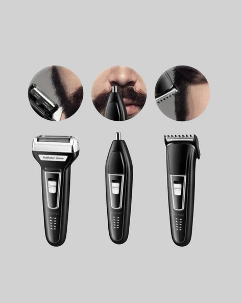 İnsua Erkek Bakım Seti – 3 Başlıklı Şarjlı Tıraş Makinesi, 60 Dakika Kablosuz Kullanım - Resim 2