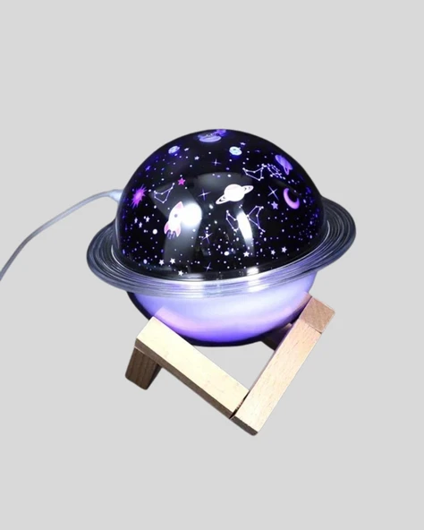 USB Projeksiyon Gece Lambası ve Hava Nemlendirici – Aromaterapi Destekli, Taşınabilir Mini - Resim 3