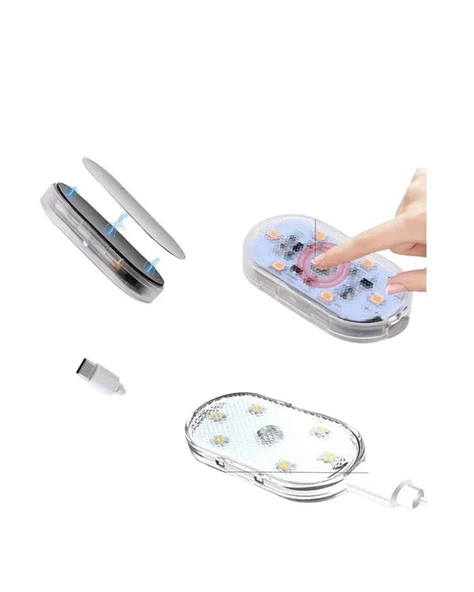 USB Şarjlı, 3 Saat Kesintisiz Çalışan Araba Atmosfer Işıkları - Resim 3