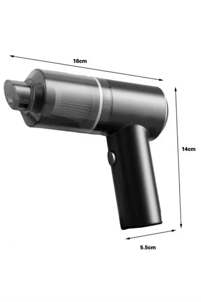 Araç İçi Süpürge Kablosuz Şarjlı Elektrikli Süpürge Elde Taşınabilir - Resim 3