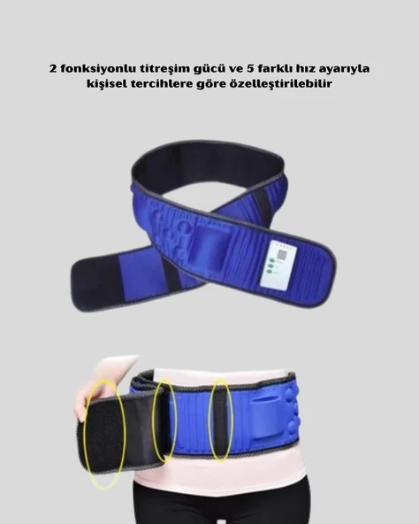 Motorlu Titreşimli Masaj Kemeri – 5 Hız Ayarı ve 2 Fonksiyonlu Çalışma Modu - Resim 3