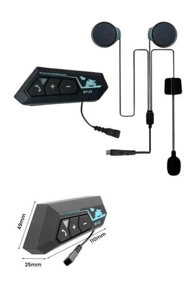 Bluetooth Kask Kulaklığı Intercom 5.0 Bluetooth Android ve İOS Uyumlu - Resim 2