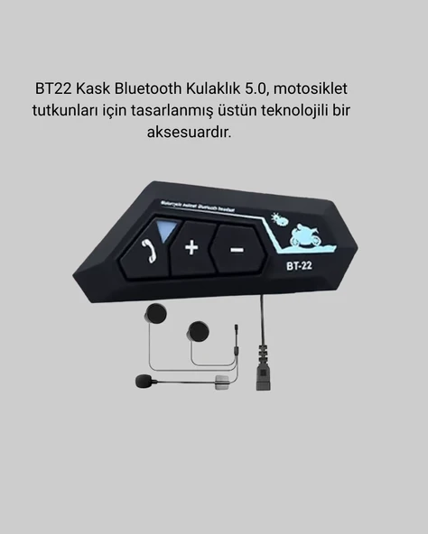BT22 Kask Bluetooth Kulaklık 5.0 Gürültü Engelleyici ve Eller Serbest Kullanım - Resim 3