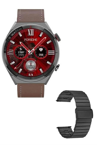 Erkeklere Özel Akıllı Saat Çelik Kordon Bluetooth Bağlantılı İOS ve Android Uyumlu - Resim 3