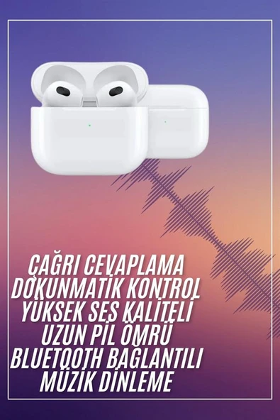Bluetooth Kulaklık 3. Nesil Ios Android Uyumlu Yeni Nesil Wireless Charge ürün görseli 1