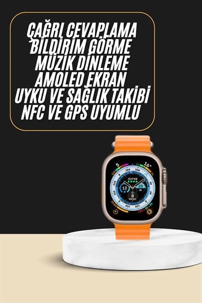 Akıllı Saat Amoled Ekran Bluetooth Bağlantılı Özel Tasarım Unısex ürün görseli 1