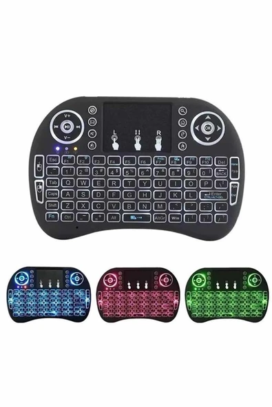 Işıklı Kablosuz Mini Klavye ve Dokunmatik Mouse Seti Türkçe Kablosuz ürün görseli 1