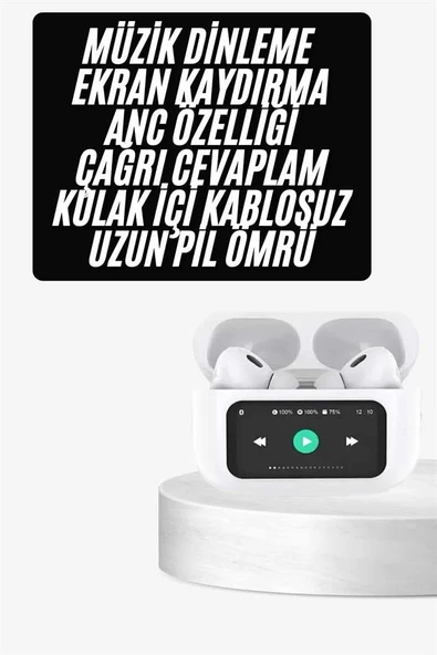 Dokunmatik Ekranlı ANC/ENC Yeni Nesil Pro Bluetooth Kulaklık Dokunmatik Ekran ürün görseli 1
