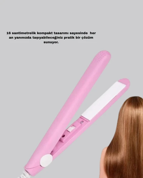 Mini Seramik Saç Düzleştirici – Kompakt Boy, 180°C Hızlı Isınma, Seyahat Tipi - Resim 5