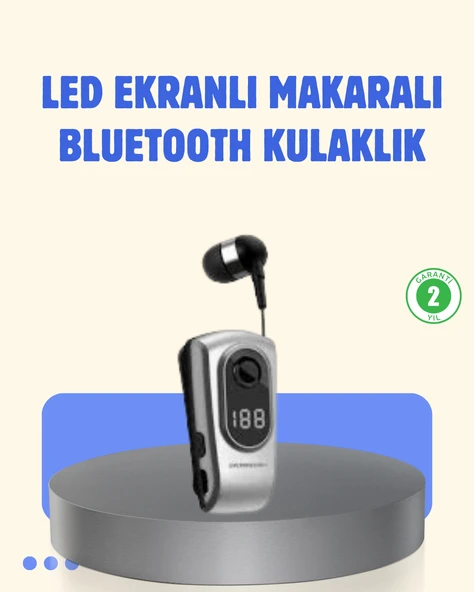 Titreşimli Bluetooth Kulaklık – Uzun Pil Ömrü, Dijital Ekranlı Kablosuz Tasarım ürün görseli 1