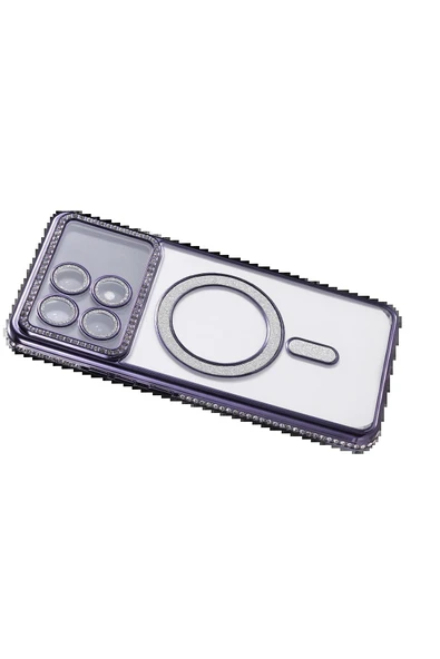 Xiaomi Poco X6 Pro Joke Simli Magneticsafe Kılıf - Derin Mor-(5796) - Resim 4