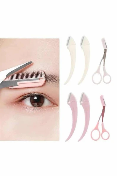 Profesyonel Taraklı Kaş Usturası ve Kaş Makası Bıyık Alma Kaş Usturası ürün görseli 1