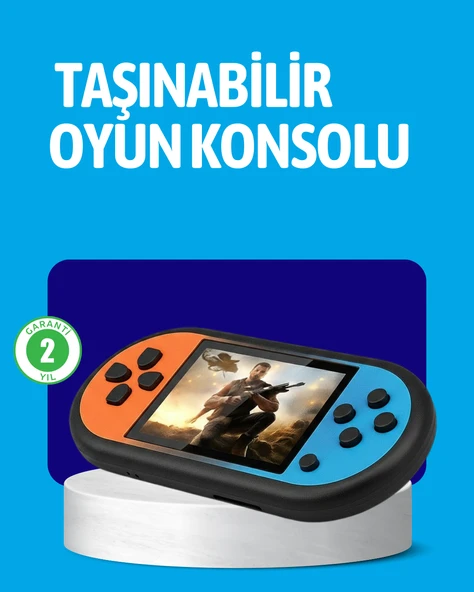 Retro 520 Oyunlu Taşınabilir Konsol HD Ekran USB Şarjlı ürün görseli 1