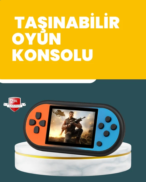 520 Oyunlu Mini Oyun Konsolu AV Çıkışlı HD LCD Ekranlı ürün görseli 1