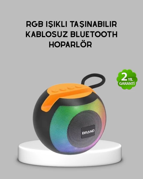 Bluetooth 5.0 Hoparlör – RGB Işıklı, Güçlü Bas ve 360° Surround Ses ürün görseli 1