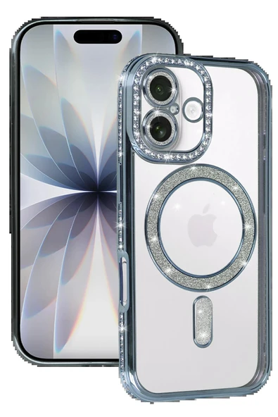 Apple iPhone 17 Joke Simli Magneticsafe Kılıf - Mavi-(5796) ürün görseli 1