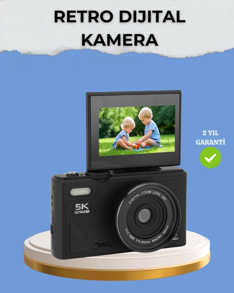 Taşınabilir Dijital Kamera 5K 75MP Stabilizasyonlu 18x Zoom Otofokus ürün görseli 1