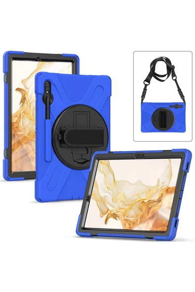 Samsung Galaxy T737 Tab S7 FE 12.4 Kılıf Amazing Tablet Kapak - Mavi-(5796) ürün görseli 1