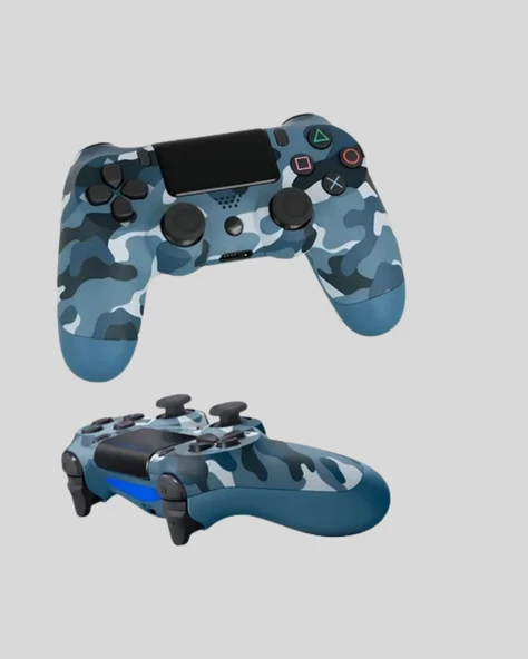Bluetooth Kablosuz PS4 Gamepad Çift Motorlu Siyah Controller - Resim 2