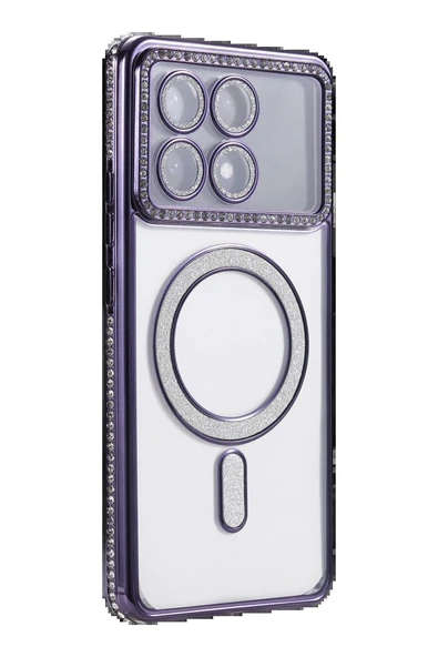 Xiaomi Poco X6 Pro Joke Simli Magneticsafe Kılıf - Derin Mor-(5796) - Resim 3