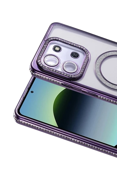 Xiaomi Redmi 15C 4G Joke Simli Magneticsafe Kılıf - Derin Mor-(5796) - Resim 2