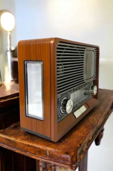 Ahşap Görünümlü Retro Bluetooth Radyo USB,AUX Ve SD Kart Girişli - Resim 4