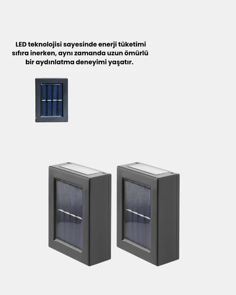 Solar Dış Mekan Aplik Su Geçirmez Dayanıklı LED Aydınlatmalı - Resim 4
