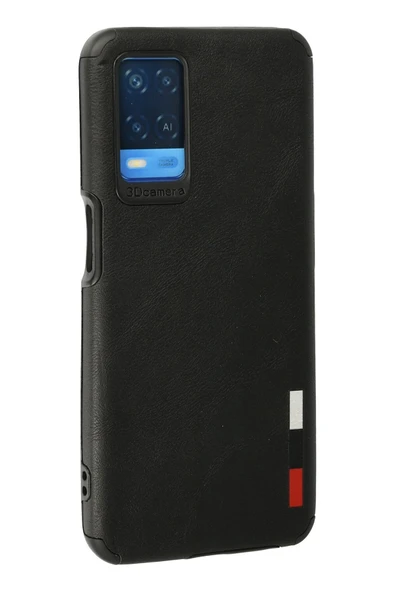 Oppo A54 4G Kılıf Loop Deri Silikon - Siyah-(5796) - Resim 3