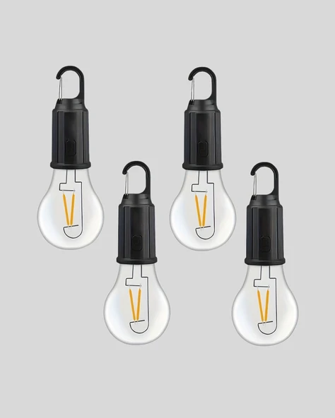 Taşınabilir Şarjlı LED Kamp Lambası – Type-C Girişli ve Kancalı Tasarım - Resim 4