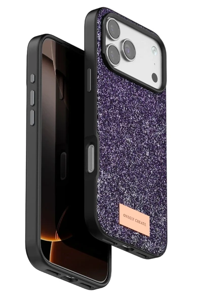 Apple iPhone 17 Pro Max Bright Simli Kapak - Derin Mor-(5796) ürün görseli 1